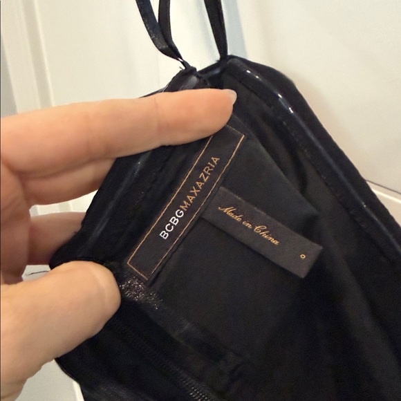 BCBGMaxaria Black Striped Spaghetti‑Strap Dress size 0 - Picture 9 of 9